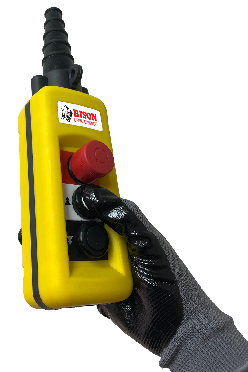 Bison 1Ton Electric Chain Hoist - Hook Mount, 230v/460v, 3-Phase, Dual Speed