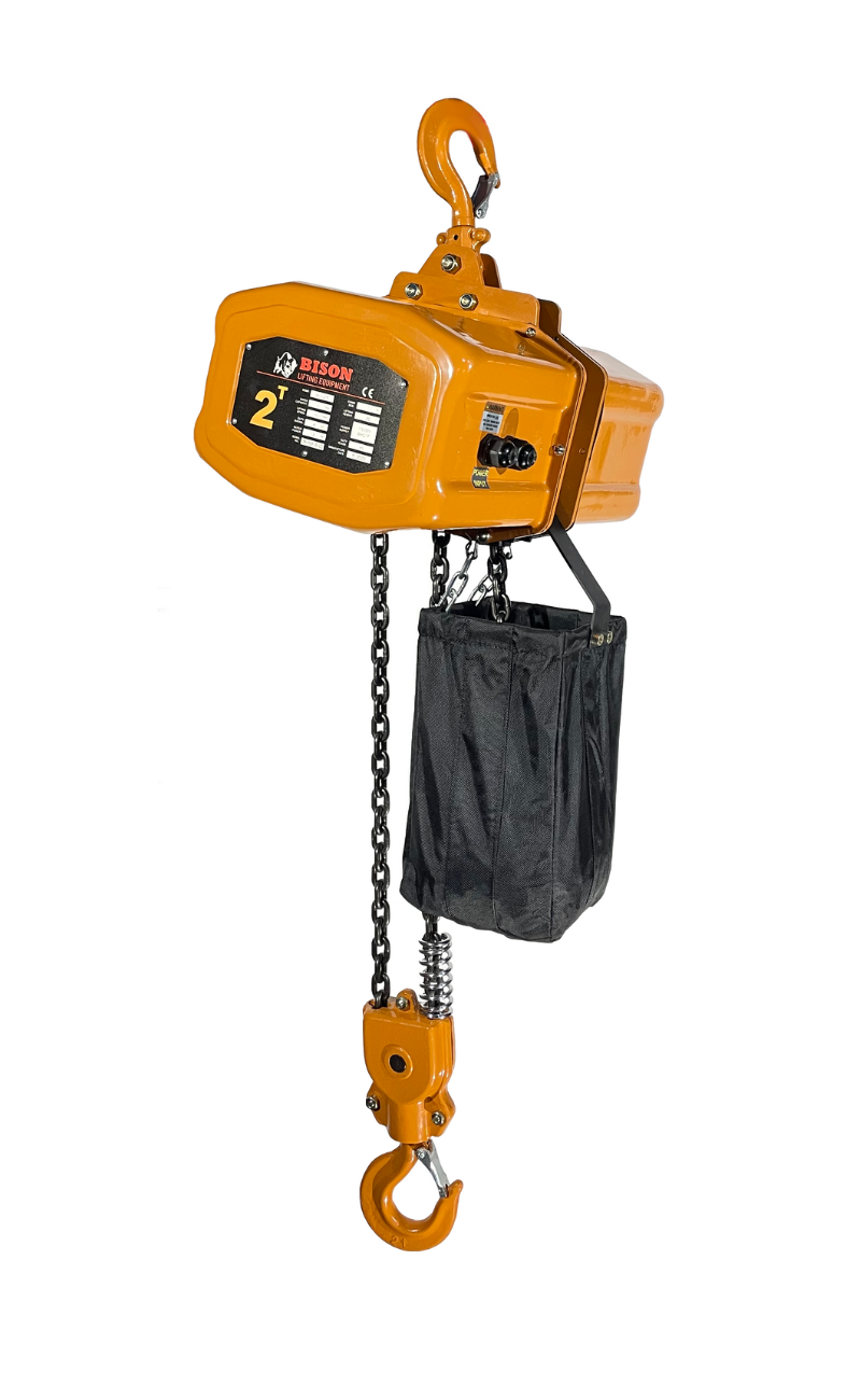 Bison 2Ton Electric Chain Hoist- Hook Mount, 115v/230v Single Phase 60hz