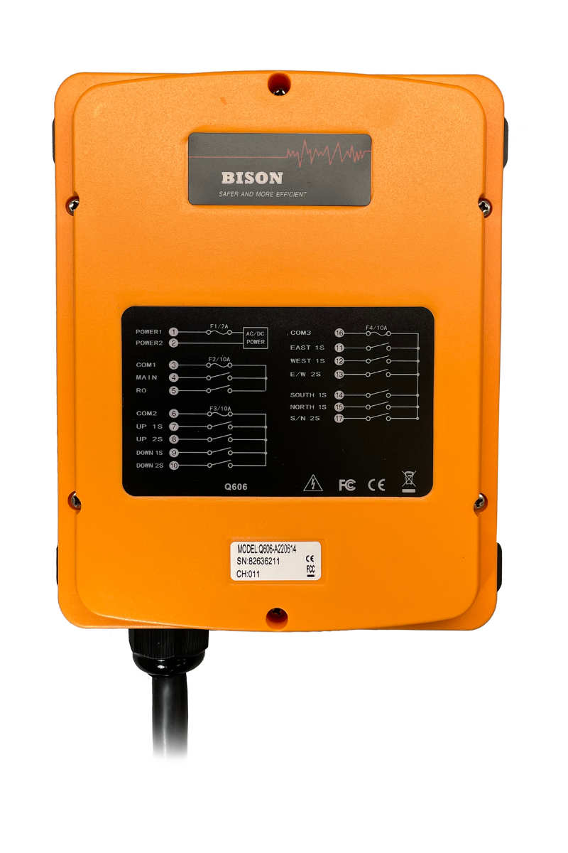 Bison Wireless Radio Remote Control - Hoist, Trolley & Bridge, 24v-264v, Single Speed